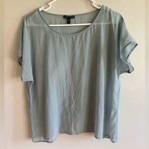 Eileen fisher 100% silk sheer top M